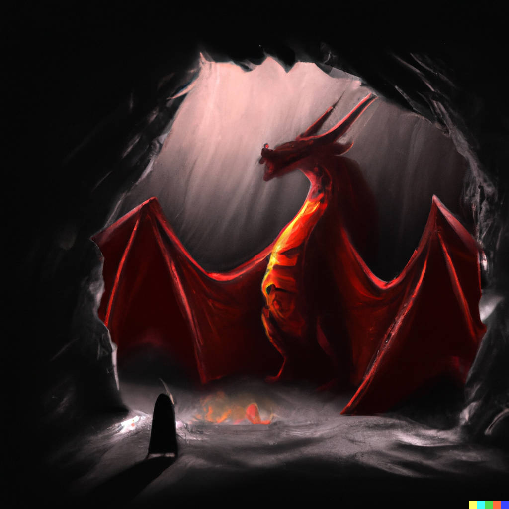 dragon in a cave